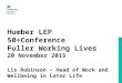 Humber LEP 50+Conference Fuller Working Lives 20 November 2015 Lis Robinson – Head of Work and Wellbeing in Later Life