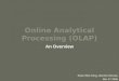 Online Analytical Processing (OLAP) An Overview Kian Win Ong, Nicola Onose Mar 3 rd 2006
