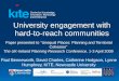 University engagement with hard-to-reach communities Paper presented to “Unequal Places: Planning and Territorial Cohesion” The UK-Ireland Planning Research