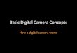 Basic Digital Camera Concepts How a digital camera works