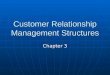 Customer Relationship Management Structures Chapter 3