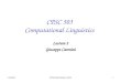 1/11/2016CPSC503 Winter 20101 CPSC 503 Computational Linguistics Lecture 2 Giuseppe Carenini