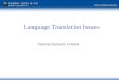 Language Translation Issues General Syntactic Criteria