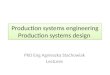 Production systems engineering Production systems design PhD Eng Agnieszka Stachowiak Lectures