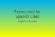 Expressions for Spanish Class English to Spanish