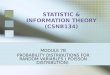 STATISTIC & INFORMATION THEORY (CSNB134) MODULE 7B PROBABILITY DISTRIBUTIONS FOR RANDOM VARIABLES ( POISSON DISTRIBUTION)