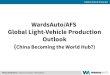 Global Vehicle Forecast Haig Stoddard, Industry Analyst, WardsAuto WardsAuto/AFS Global Light-Vehicle Production Outlook ( China Becoming the World Hub?)