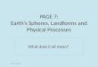 PAGE 7: Earth’s Spheres, Landforms and Physical Processes What does it all mean? ©2012, TESCCC