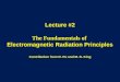 Lecture #2 The Fundamentals of Electromagnetic Radiation Principles Contribution from R. Pu and M. D. King