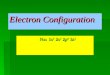 Electron Configuration Na: 1s 2 2s 2 2p 6 3s 1. Electron Movement  Electrons orbit the nucleus of an atom in a cloud.  Electrons do not orbit in a sphere