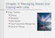 Chapter 4: Managing Stress and Coping with Loss Key Terms: Stress Stressor Perception Psychosomatic Response Chronic Stress