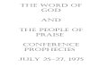The People of Praise/Word of God Prophecies July 1975