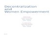 Decentralization and Women Empowerment Final