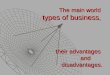 The main world types of business, their advantages and disadvantages