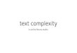 Text complexity in and for literary studies. foundations