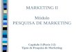 MARKETING II Módulo PESQUISA DE MARKETING Capítulo 3 (Parte 1/2) Tipos de Pesquisa de Marketing