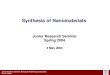 Lecture 6 -- Synthesis of Nanomaterials