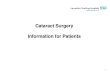 Cataract Surgery Information for Patients