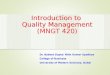 0. Quality Management Introduction