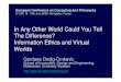 In Any Other World Could You Tell The Difference? Information Ethics and Virtual Worlds - Presentation E-CAP 2008