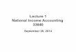 Lecture 1 -- National Income Accounting Autumn 2014