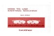 Brother KH930 Knitting Machine Manual