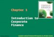 FM Topic 1 - Introduction to Corporate Finance