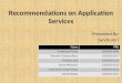 Recommendation on Application Services