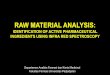 Raw Material Analysis-IR