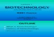 Lecture 1. Introduction to Biotechnology