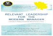 RELEVANT LEADERSHIP FOR THE  MODERN MANAGER