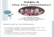 One Day Orientation SABLA 23 March