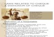 Laws Related to Cheque & Dishonor of Cheque