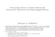 Introduction International Human Resource Management