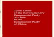 Open Letter of the Revolutionary  Communist Party of Chile to  the Communist Party of China