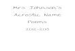 Mrs. Johnson's Acrostic Name Poems