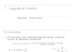 Applied Math - Review Formulas