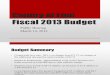 LINN 2013 Budget