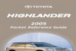 Toyota Highlander 2005 Pocket Manual