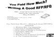 Writing a Good RFP-RFQ
