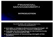 Financial Management - I Intro