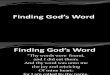 Finding God’s Word