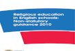 Religious Education Guidance in English Schools 2010