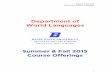 BSU World Languages Course Schedule Fall & Summer '15