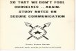 So That We Don't Fool Ourselves - Again Study Notes on Secure Communication