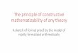 The principle of constructive mathematizability of any theory A sketch of formal proof