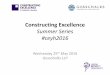 Tackling the Skills Shortage - Constructing Excellence Breakfast - 25th May 2016