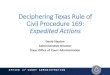 Deciphering Texas Rule of Civil Procedure 169: Expedited Actions