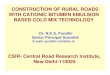 construction of rural roads with cationic bitumen emulsion