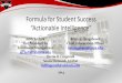 Formula for Student Success “Actionable Intelligence”